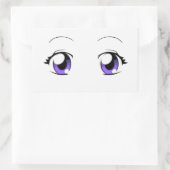 Custom Color Anime Girl Eyes Rectangular Sticker (Bag)