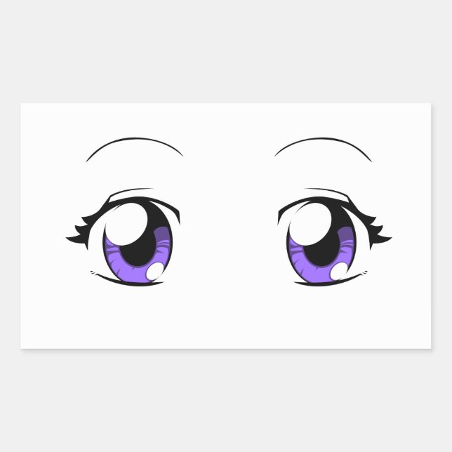 Custom Color Anime Girl Eyes Rectangular Sticker (Front)