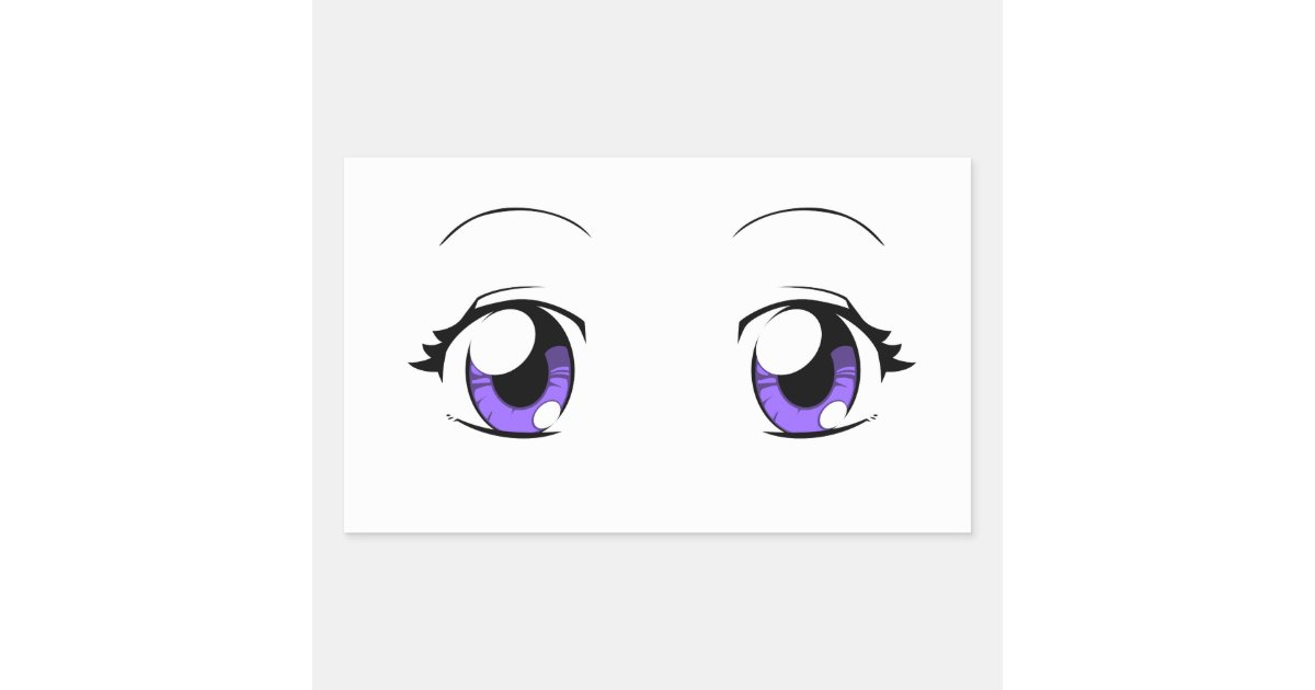 Custom Color Anime Girl Eyes Rectangular Sticker | Zazzle.com