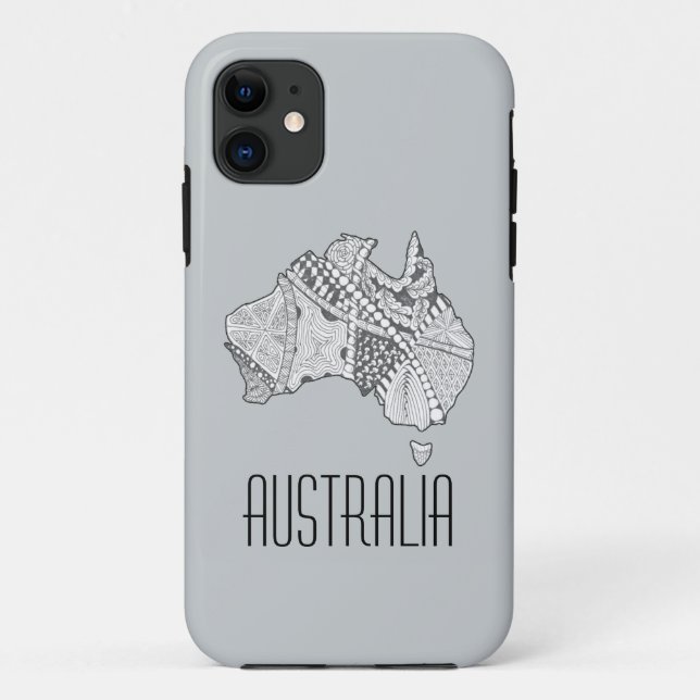 Custom Color Australia Map Art Case-Mate iPhone Case (Back)