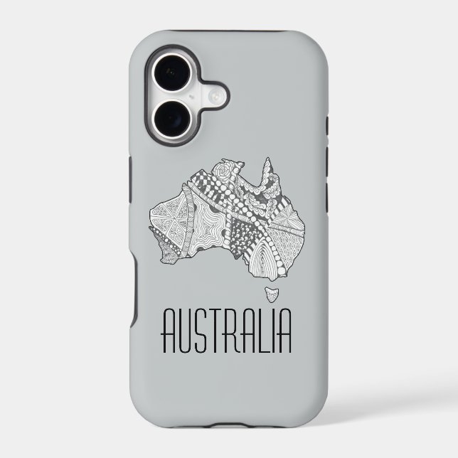 Custom Color Australia Map Art Iphone Case (Back)