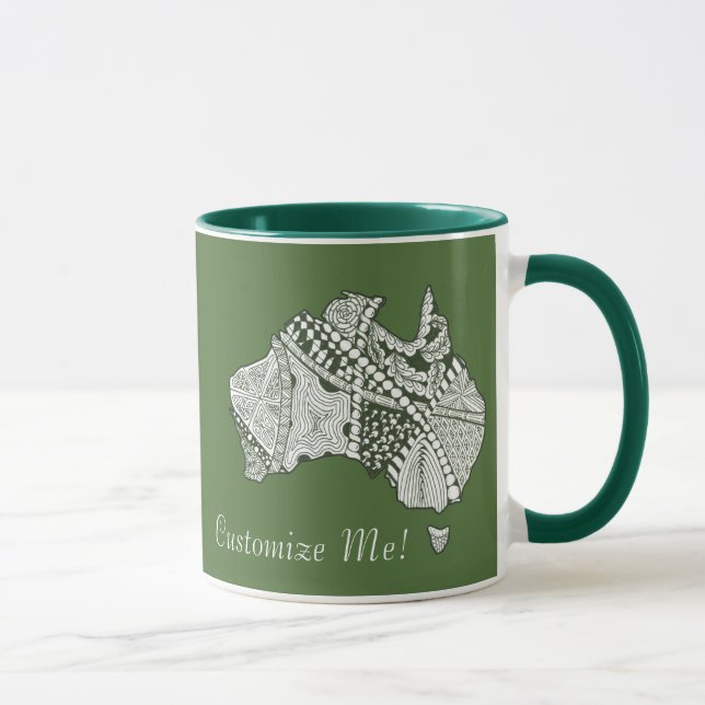 Custom Color Australia Souvenir Map Art Mug (Right)