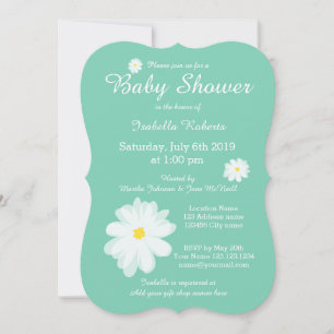 Custom color background baby shower invitations