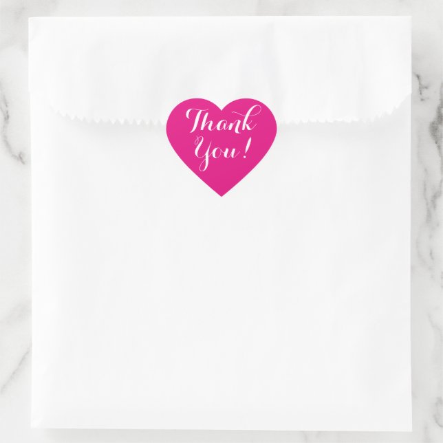 Custom color background heart thank you stickers (Bag)