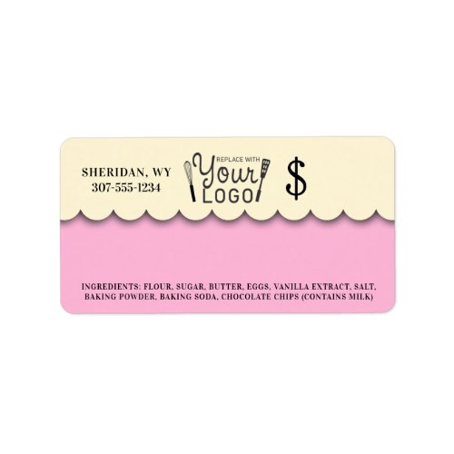 Custom color baking bakery price tag sticker