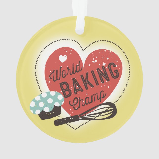 Custom color baking champ Christmas ornament (Back)