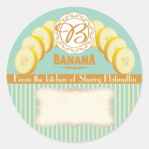 Custom color banana canning label food gift label