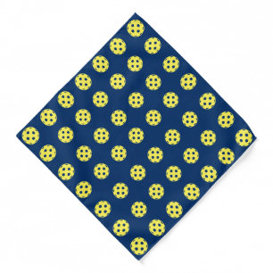 Custom color bandana with yellow pickleball print