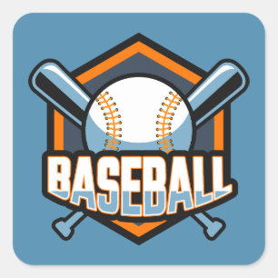 Custom Color Baseball Square Sticker