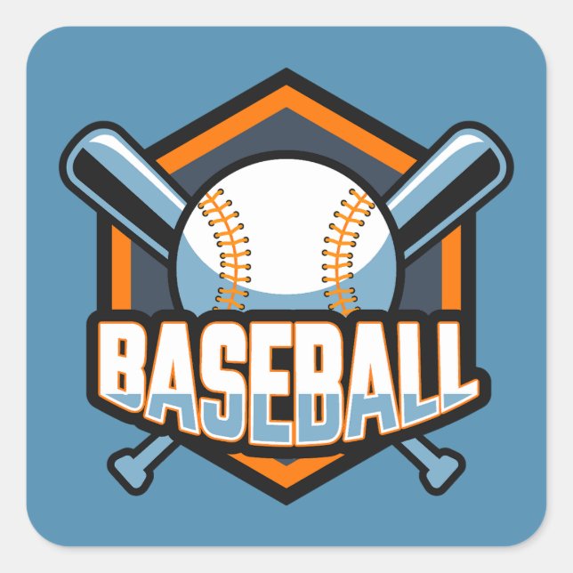 Custom Color Baseball Square Sticker (Front)