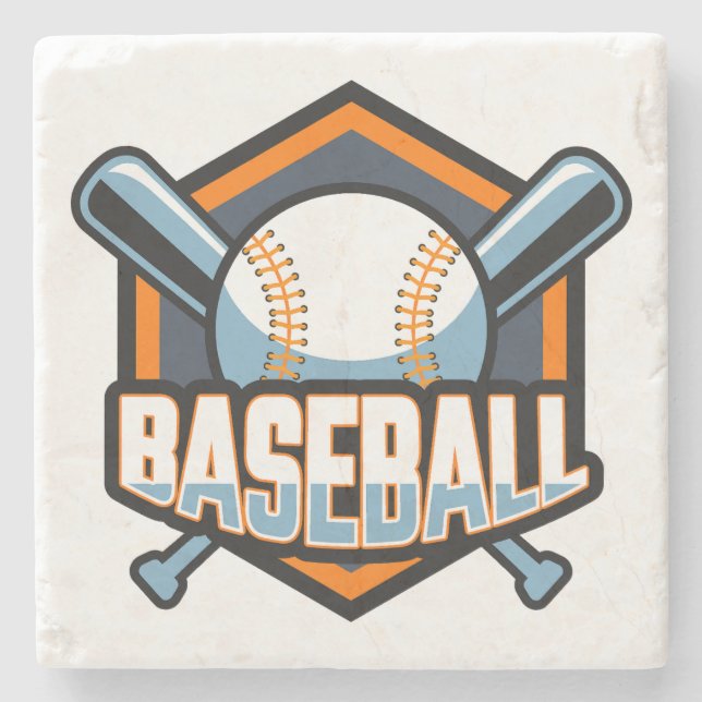 Custom Color Baseball Stone Coaster (Front)