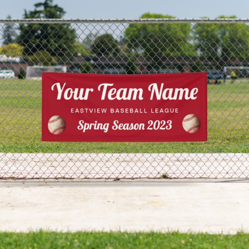Custom Color Baseball Team  Banner