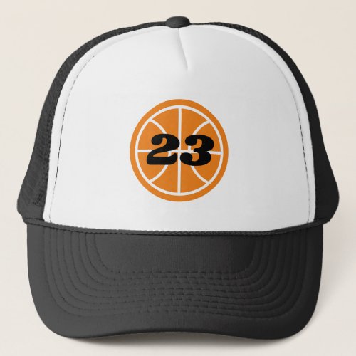 Custom color basketball player jersey number  trucker hat