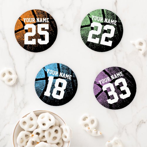Custom color basketball sport drink coasters