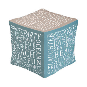 Custom Color Beach House pouf