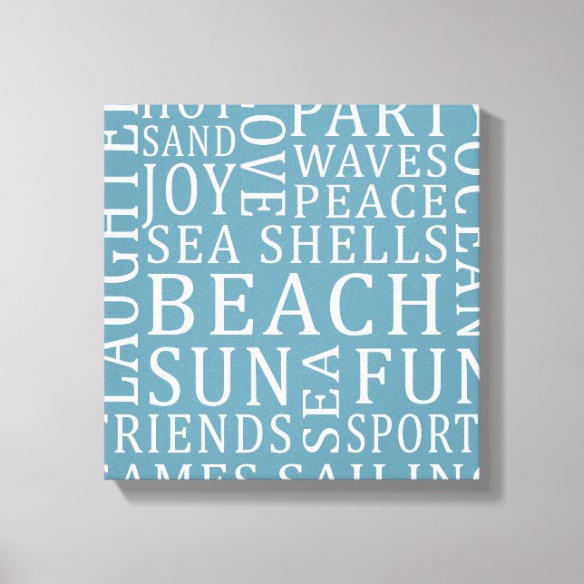 Custom Color Beach House wrapped canvas print (Front)