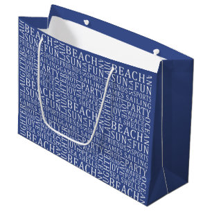 Custom Color Beach Typography gift bags