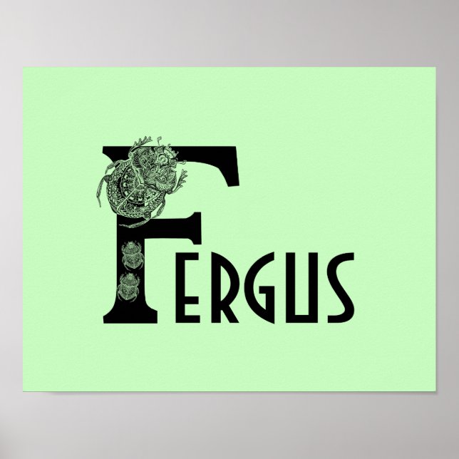 Custom color beetle monogram letter bug Nursery Poster (Front)