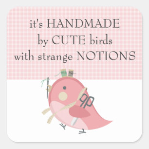 Custom color bird seamstress sewing notions label