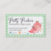 Custom color bird seamstress sewing notions label business card (Front)