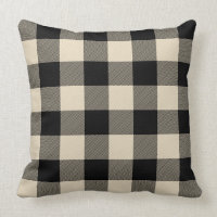 Custom Color Black and Beige Buffalo Check Plaid