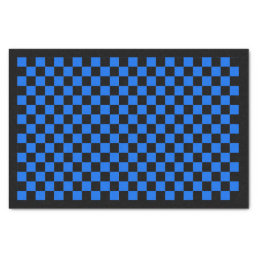 Custom Color Black/Blue Checkerboard Check Party Tissue Paper