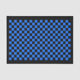 Custom Color Black/Blue Checkerboard Check Party Tissue Paper