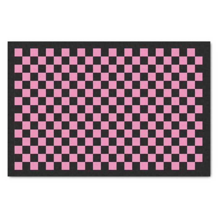 Custom Color Black/Pink Checkerboard Check Party Tissue Paper | Zazzle.com