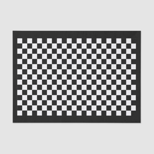 Custom Color Black/White Checkerboard Check Party Tissue Paper (Front)