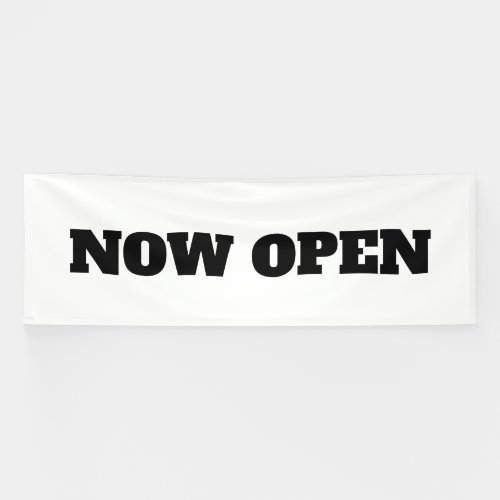 Custom Color Black White Now Open New Business Banner