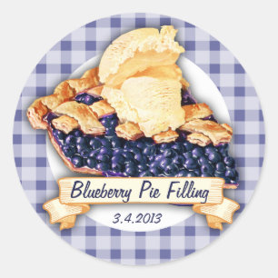 Custom color blueberry pie fruit canning label