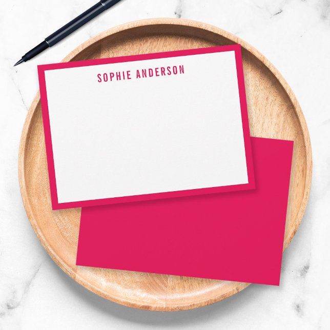 Custom Color Border Modern Bold Personalized Note Card (Creator Uploaded)