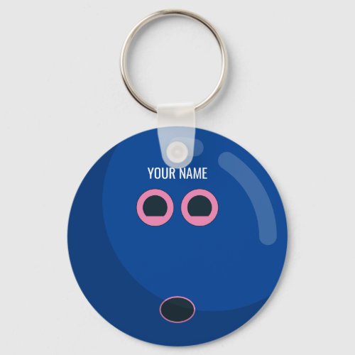 Custom Color Bowling Balls  Blue  Pink Keychain