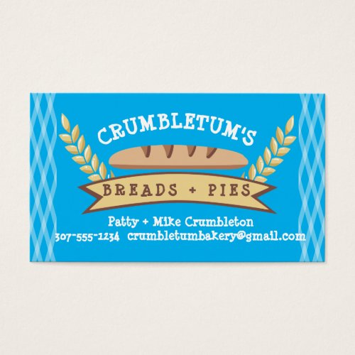 Custom color bread loaf bakery business card