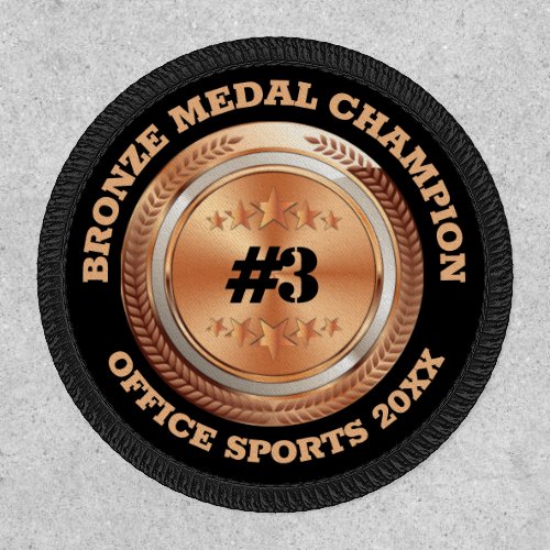 Custom color bronze medal winner 3 personalized patch