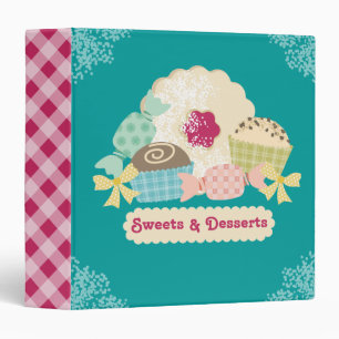 Custom color candy truffle cookie baking recipe 3 ring binder