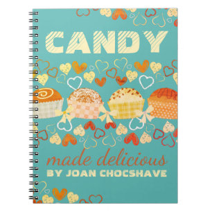 Custom color candy truffle sweets recipe notebook