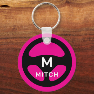 Custom color car steering wheel keychain for keys