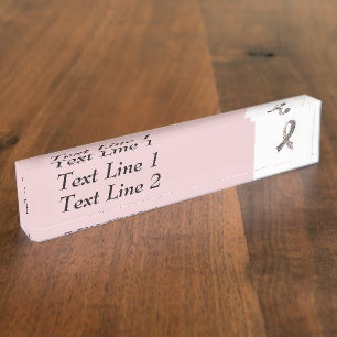 Custom Color Cause Awareness Ribbon Desk Name Plate