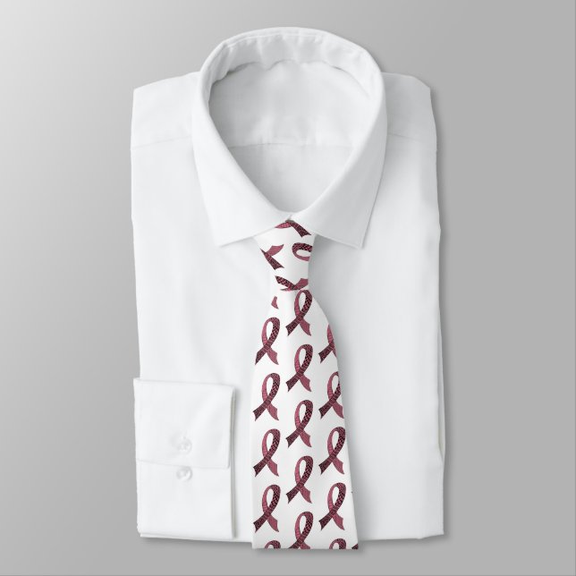 Custom Color Cause Awareness Ribbon Neck Tie (Tied)