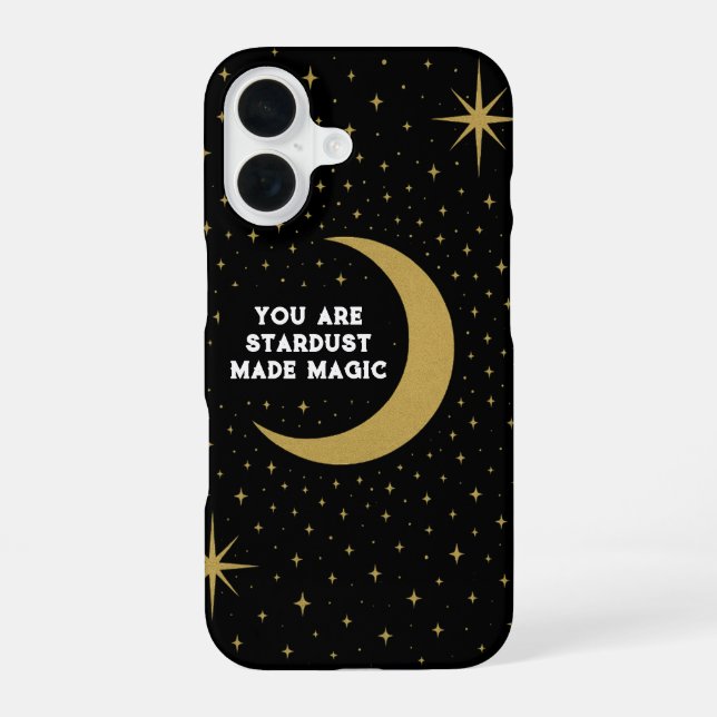 Custom Color Celestial - Moon & Stars Design iPhone Case (Back)