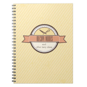 Custom color chefs knife whisk recipe notebook