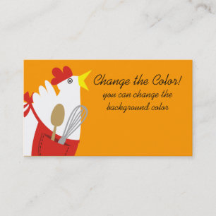 Custom color chicken apron cooking utensils business card