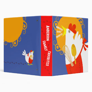 Custom color chicken apron recipe cookbook binder