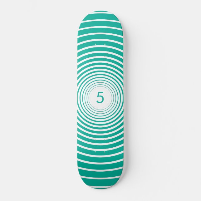 Custom Color Circles Skateboard - Your Age/ Letter (Front)