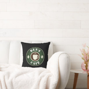 Custom color coffee shop decor throw pillow