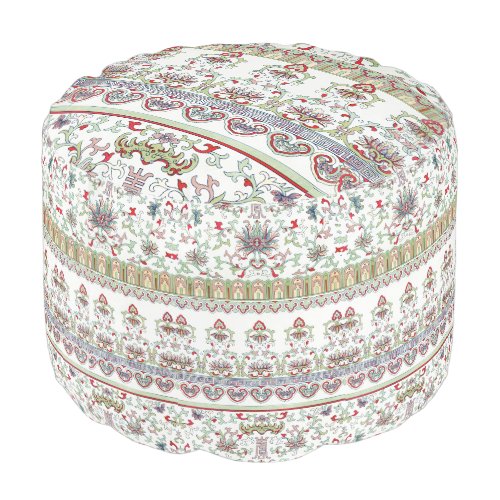 Custom Color Colorful Floral Chinese Ornament Pouf