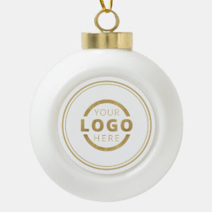 Custom Color Company Logo Christmas Elegant Party Ceramic Ball Christmas Ornament