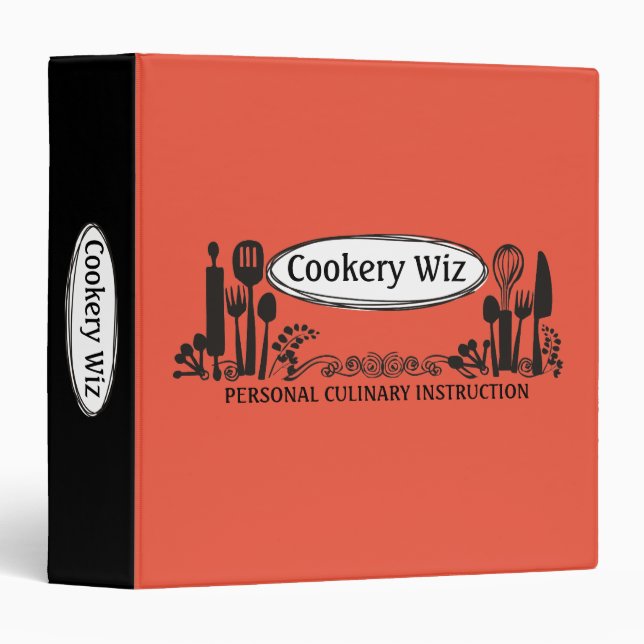 Custom color cooking baking kitchen utensils binder (Front/Spine)
