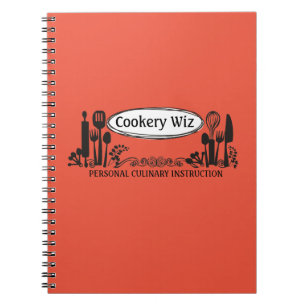 Custom color cooking baking kitchen utensils notebook